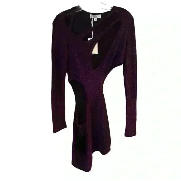 Simmi Women's Asymmetrical Cutout Mini Dress Purple Size M - Picture 3 of 16